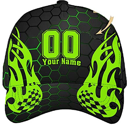 Unisex Golf Cap Personalisiertes Grünes Neon-Rennen Sommercap Einfarbig Basecap Streetwear Trucker Kappe Für Sommer Winter Wandern Ausflug