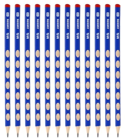 M&G Wooden Triangular Pencils, 12 Pcs HB Graphite Round Pencils for Classroom & Office, Blue
