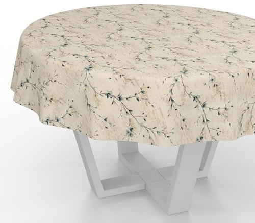 Wachstuchtischdecke Wachstischdecke Wachstuch Tischdecke abwaschbar Gartentischdecke Wasserabweisend Rund 140cm Schnittkante Kiev Floral