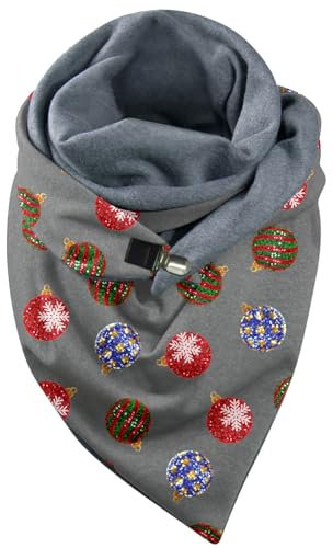 Damen Dreieck Schal Schal Dreieck Damen Schlauchschal Baumwolle Dreieckstuch Herbst Winter Warm Weihnachten Drucken Scarf Kuschelige Und Wunderschöne Elegant Weich Scarf Fransen Poncho