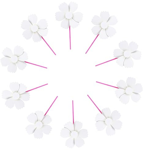 MOLUCKFU 10 Stück Selbstgemacht Papierwindräder zum Selbermalen für Kinder Leere Windmühlen aus Papier Bastelset zum Üben von Farben und Kreativität im Garten