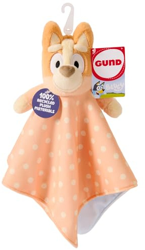 GUND Bingo Sustainably Soft Plush Lovey, Made with Recycled Materials, Baby Blanket with Stuffed Animal, Orange, 13”