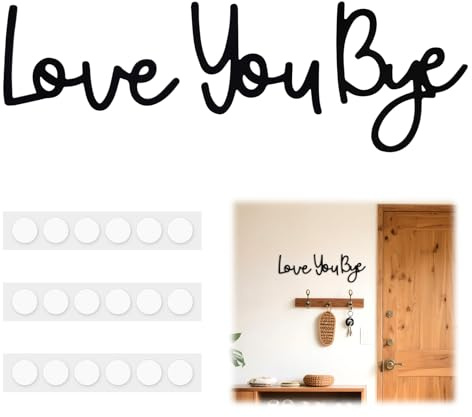 Tinoaly Love You Bye Wooden Wall Sign, Modern Home Decor Above Door Wood Hallway Wall Hanging Sign Art Decoration for Home Decoration Express Love and Warm for Family Members and Lover