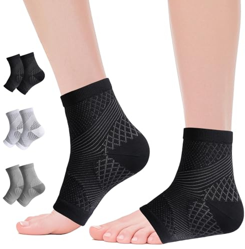 NuVigor Knöchelbandage für Damen und Herren, Plantarfasziitis, verstauchte Socken, atmungsaktiv, rutschfest, Kompressionssocken für Sport, verstauchte Knöchel, Achillessehnenentzündung