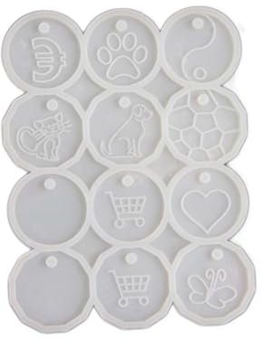 Uqezagpa Moule en silicone blanc pour travaux manuels, disques de caddie de supermarché, moule en silicone souple pour cristal