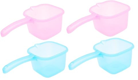 LIFKOME Louche à Eau Carrée Transparentes Lot de 4 Pelle à Eau en Plastique Ergonomique Cuisine et Jardinage Couleurs Aléatoires Accessoire Pratique