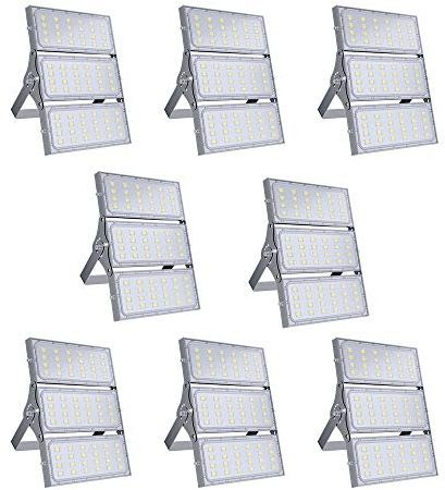 Proiettore Esterno a LED da 20 Pezzi da 300 W, Super Luminoso, 30000 LM, Impermeabile, IP65, con Rotazione di 180°, Bianco Caldo, per Giardino e Garage
