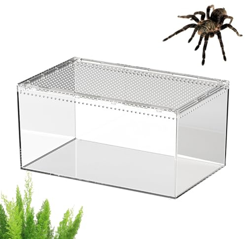Acrylglas Terrarium für Springspinnen,Acryl Terrarium Für Reptilien - Schlangenterrarium | Geeignet Für Spinnen Schlangen Frösche Chamäleons Bartagamen Schildkröten