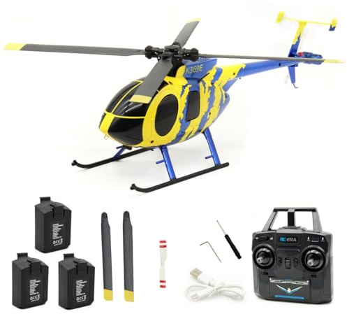 RCXTechPro RC ERA C184 MD500 4CH RC Hubschrauber mit 6-Axis Gyro, optischem Fluss-Schwebemodus, EIN-Tasten-Start/Landung, Ferngesteuerter Helikopter für Erwachsene Anfänger(RTF).