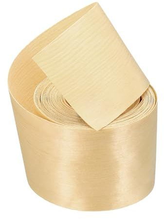 sourcing map Cinta de borde de madera de 7,6 cm x 7,6 m, cinta de reparación de grano de madera contrachapada para reparación de gabinetes, restauración de muebles, manualidades, bricolaje, pino
