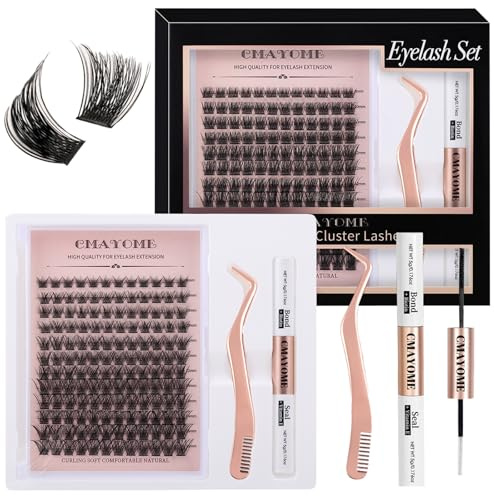 VEGCOO Kit Ciglia Extension, Ciuffetti Ciglia Finte, C Curl 8-16mm Lash Clusters Individual Eyelashes Naturali per Ragazze e Donne