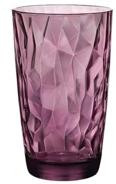 Verres Verres à boire motif diamant coloré en relief, verres highball résistants la chaleur for eau, lait, jus, bière, cocktails et vin pour jus(Purple,Grand)