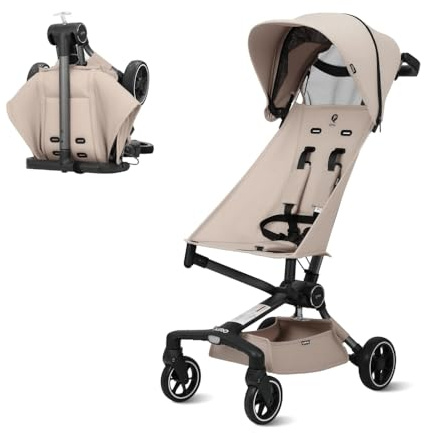 Q Play Carrito Ligero AIRO Baby Stroller | Silla de Paseo Reclinable Plegable en 3 Segundos | Capota Ajustable, Freno Central y Compatible con Modo Doble | Para Niños de 6 a 48 Meses, hasta 22 kg