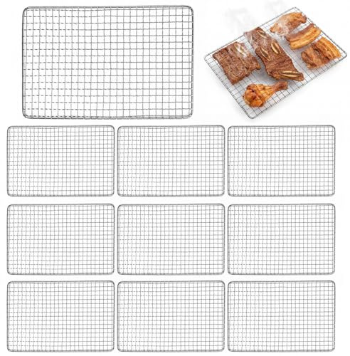 TusaMer Griglie quadrate usa e getta, 30 x 40 cm, 10 pezzi, resistenti, in acciaio inox, per barbecue all'aperto, campeggio e picnic