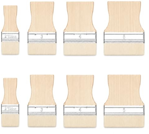 HX-pyahgtv Set di 8 pennelli per superfici con robusto manico in legno, versatili, per acrilico, acquerello, guazzo e colori a olio, adatti per tela, fondo, progetti artistici e fai da te