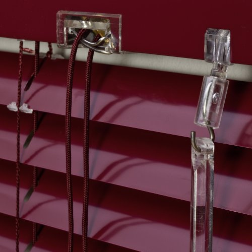 WR-Design Alu Jalousie Bordeaux weinrot - Breite 50 bis 240 cm - Höhe 160/220 cm - Tür Fenster Rollo Jalousette Aluminium Fensterjalousie Lamellen Metall (110 x 160 cm)