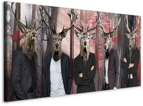 murando - Leinwandbild Abstrakt Tiere, 200x80 cm, 5-teilig, Schlafzimmer | Hochwertige Leinwand, sofort aufhängbar, ideal fürs Wohn- oder Schlafzimmer, wasserfest und lichtecht, langlebig, stilvoll