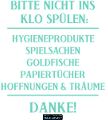 CLICKANDPRINT Aufkleber » Bitte nicht ins Klo spülen:, 250x35,1cm, Mint • Wandtattoo / Wandaufkleber / Wandsticker / Wanddeko / Vinyl