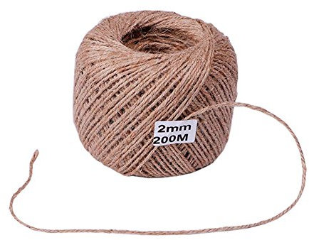 FANCYPUMPKIN Natürliche Jute-Schnur-Verpackungs-Material-dauerhafte Schnur DIY Handwerks-Geschenk-Verpackungs-Schnur, 2mm-656ft