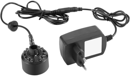Ymiko 12LED Water Mist Maker Wasserzerstäuber Geeignet für den Wassertank des Innenbrunnenpools(EU Plug)