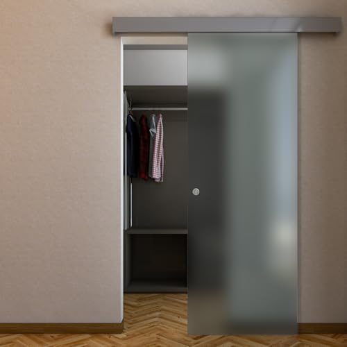 PORTA SCORREVOLE ESTERNA IN VETRO SATINATO 80X215 (SINISTRA)