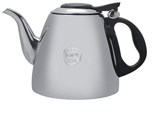 Théière, 1,5 L Théière pour cuisinière, bouilloire induction, cafetière Kettle Acier inoxydable, Bouilloire sur plaque de cuisson, Bouilloire poignée résistante à la chaleur, Pour Thé et Café(1,5 L)