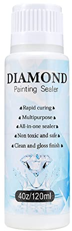 Diamond Painting Versiegelung 120ml,Versiegelung für Diamantmalerei,Schnell Trocknender Diamantkleber mit Schwammkopf,DIY Diamond Painting Zubehör,Diamond Art Glue für 5D Diamond Painting und Puzzle
