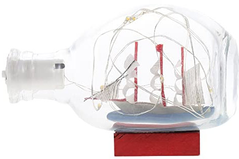 Creative Sailing Boat in a Glass Bottle Mediterranean Sailboat Model Decoration