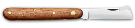DUE BUOI 202L Coltello da Innesto per Mancini Professionale Alberi da Frutto e Giardinaggio Acciaio Carbonio Böhler K720, Manico in Legno