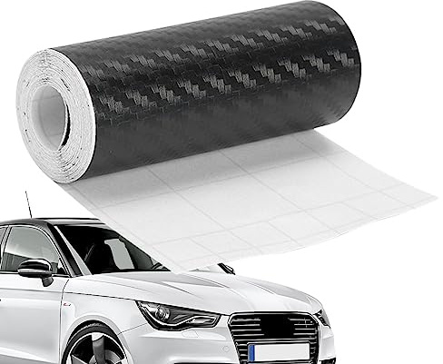 Film en Fibre de Carbone | Détails Film d'enroulement en Fibre de Carbone Protection de Bord de Porte de Carbone Bande de Protection de Vélo Anti-rayures pour Tableau de Bord de Voiture