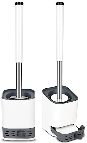 Glowbal Klobürste - 2er Set Toilettenbürste Silikon, Wandmontage & Stehen | WC bürste für Badezimmer Gäste-WC