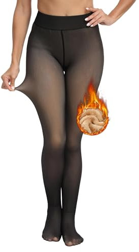 Runmeihe Collant Termici Donna, 220g Collant Compressione Graduata Donna, Doppio Foderato Stretch