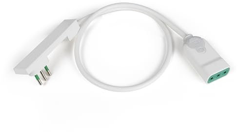 FANTON 92006 Prolunga lineare CLOCK3m, bianca, spina CLOCK piccola, presa italiana piccola, adatta dietro a comodini, armadi, scrivanie, cucina