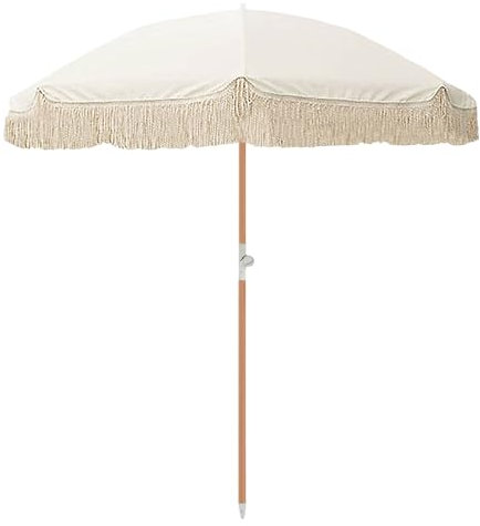 200cm Ombrellone Da Giardino Con Nappe Ombrellone Da Spiaggia Inclinabile Ombrellone Da Esterno Con 8 Costole Ombrellone Da Terrazzo Pieghevoli Ombrellone Da Balcone Impermeabile Per Spiaggia Cortile