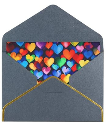 Regenbogen-Herzen, Phnom Penh, doppelseitige Glitzerpapier-Grußkarte mit Umschlag, Dekoration, Grußkarte, beste Wahl für Geburtstag, Hochzeit, Erntedankfest, Weihnachten, Valentinstag