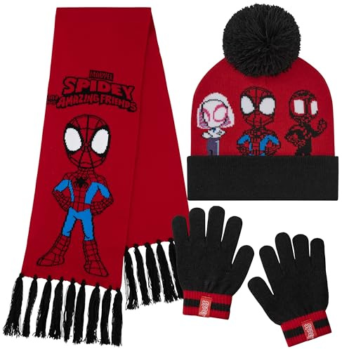 Marvel Mütze Jungen Winter Set, warm und bequem - Geschenke für Jungs