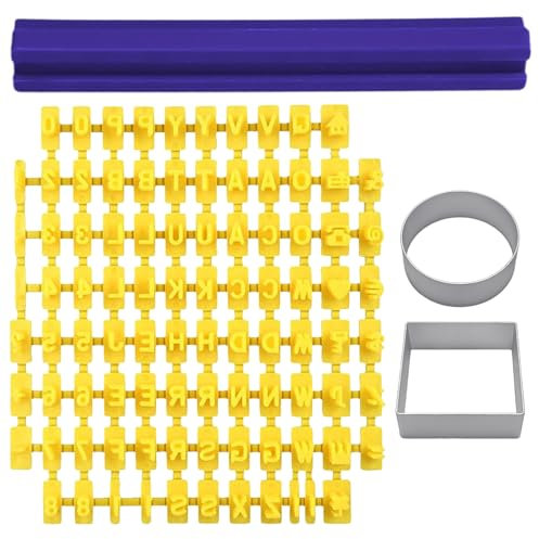 1 molde alfanumérico y 1 placa de prensado, 2 moldes para galletas de aleación de aluminio, molde de plástico, herramientas para hornear