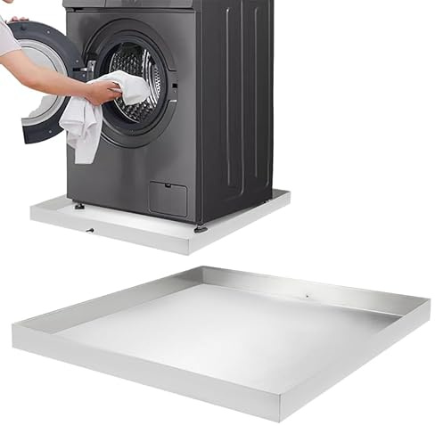 Auffangwanne Edelstahl 81x76x6,3 cm – Wasserwanne für Waschmaschine, Trockner, Geschirrspüler und Kühlschrank, Bodenwanne zum Schutz vor Wasser