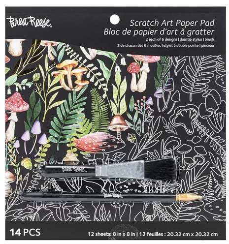 Brea Reese: Scratch Art Paper Pad - Outdoors - 12 Metallic Pages Kit