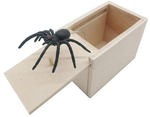 Maodom Spinne Streich Box,Prank Spider Scare Box,Kuscheltier Spinne,Scherzartikel für Halloween Streich,Spinne in Box,Spinne Streich-Box mit Spinnenmodell,Party Spielzeug