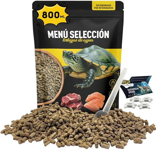 AF® - 800 ml Wasserschildkröten Futter, 200 g Schildkröten Futter | Menümischung mit natürlichen Zutaten + Essentiellen Vitaminen + Ebook + Messbecher