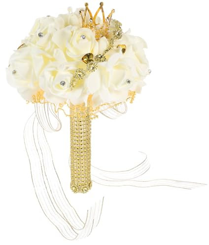Zerodeko Hochzeit Hand Krone Seide Blumenstrauß Für Braut 5781 Gold Brautjungfern Blumenstrauß Bogen Blumen