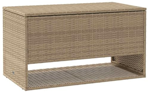 vidaXL Outdoor-Kissenbox Beige 100x55x55,5 cm Poly Rattan