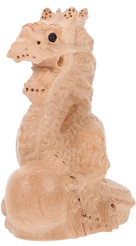 GOOHOCHY Holz Drachenstatue Chinesischer Drache Dekoration Drachenskulptur Drachenornament Drachenfigur in Drachenform Dekoratives Drachendekor Für Zuhause Und Büro