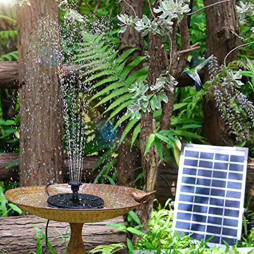 5.5W DIY Solar Springbrunnen, Neuestes Solar Teichpumpe Solarbrunnen mit 10 Fontänenstile Solar Wasserpumpe für Garten,Teich, DIY-Wasserspiel