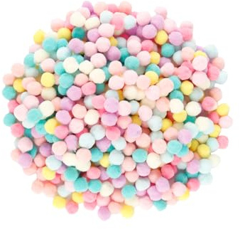 Bojueshaw 500pcs Colourful Fluffy Pom Poms,1cm Soft Craft Pompoms for Kids DIY Creative Crafts Projects Decorations