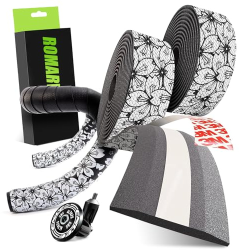 Kakveiai 2 Pezzi, Nastro manubrio, Nastro manubrio bici corsa, Nastri Ammortizzante bici, per tappi e strisce adesive inclusi - Resistente all'usura, Anti-Sudore, antiscivolo e facile da montare