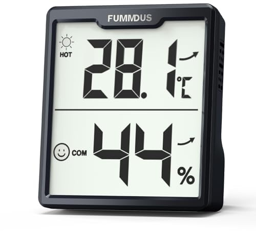 FUMMDUS Digital Room Thermometer Indoor 5s Refresh Temperature and Humidity Monitor With Comfort Icon AAA Batteries Hygrometers for Terrariums Home Greenhouse Office Thermometers