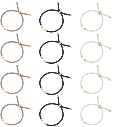 CRAFTYMELODY 12 Stück Verstellbare Schiebearmbänder 3 Farbige Nylonschnur Armbänder Mit Messingbeschlägen Seilschnur Kettenglied Anhänger Für Die Schmuckherstellung
