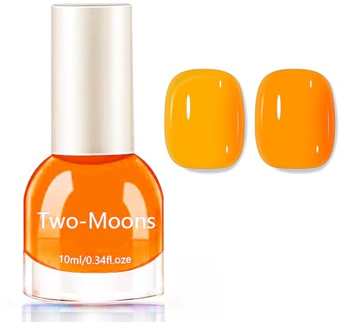 Orange Nail Polish - 10ml Bright Orange Nail Varnish Quick Dry - Long Lasting Glossy Neon Nail Varnish - Oil Based Formula Breathable Nail Polish,High Glossy Manicure DIY Nail Art